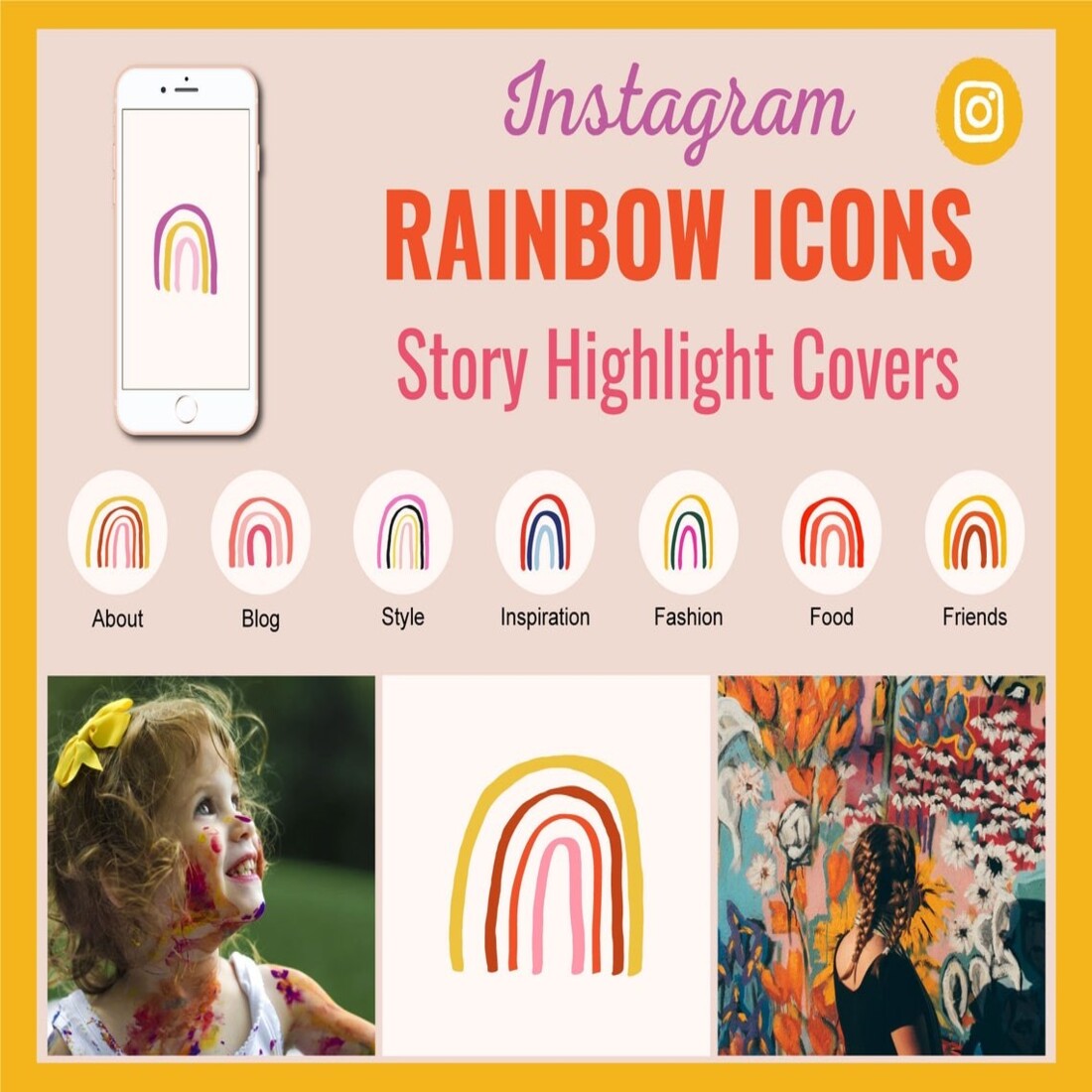 rainbow preview Instagram Rainbow Icons (Story Highlight Covers)