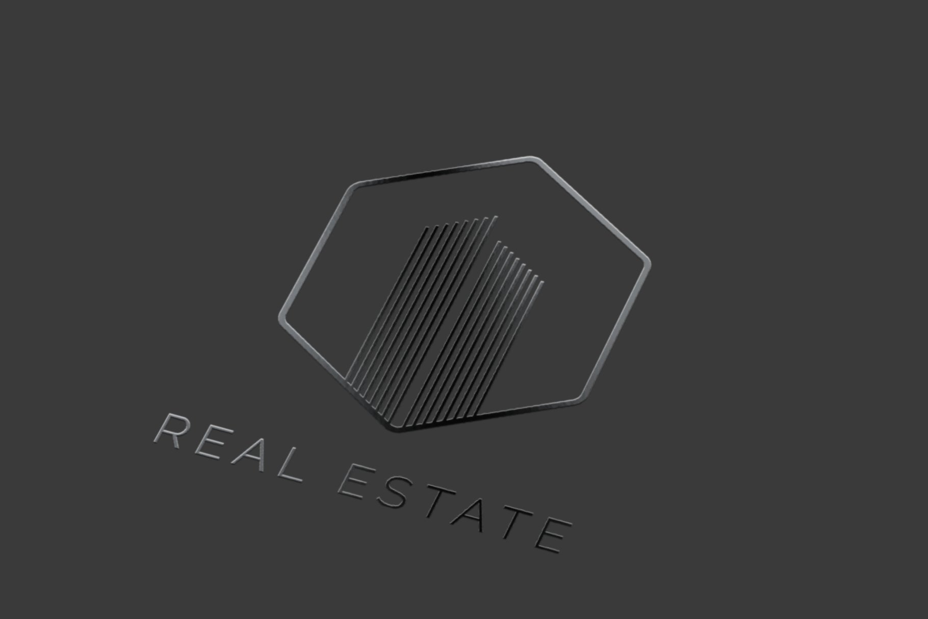 Matte dark background with glance real estate logo.