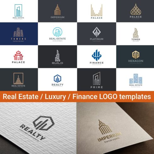 Real Estate Luxury Finance Logos.