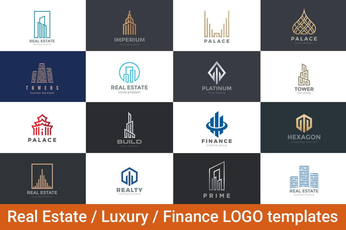 Big real estate logos collection for luxury brands.