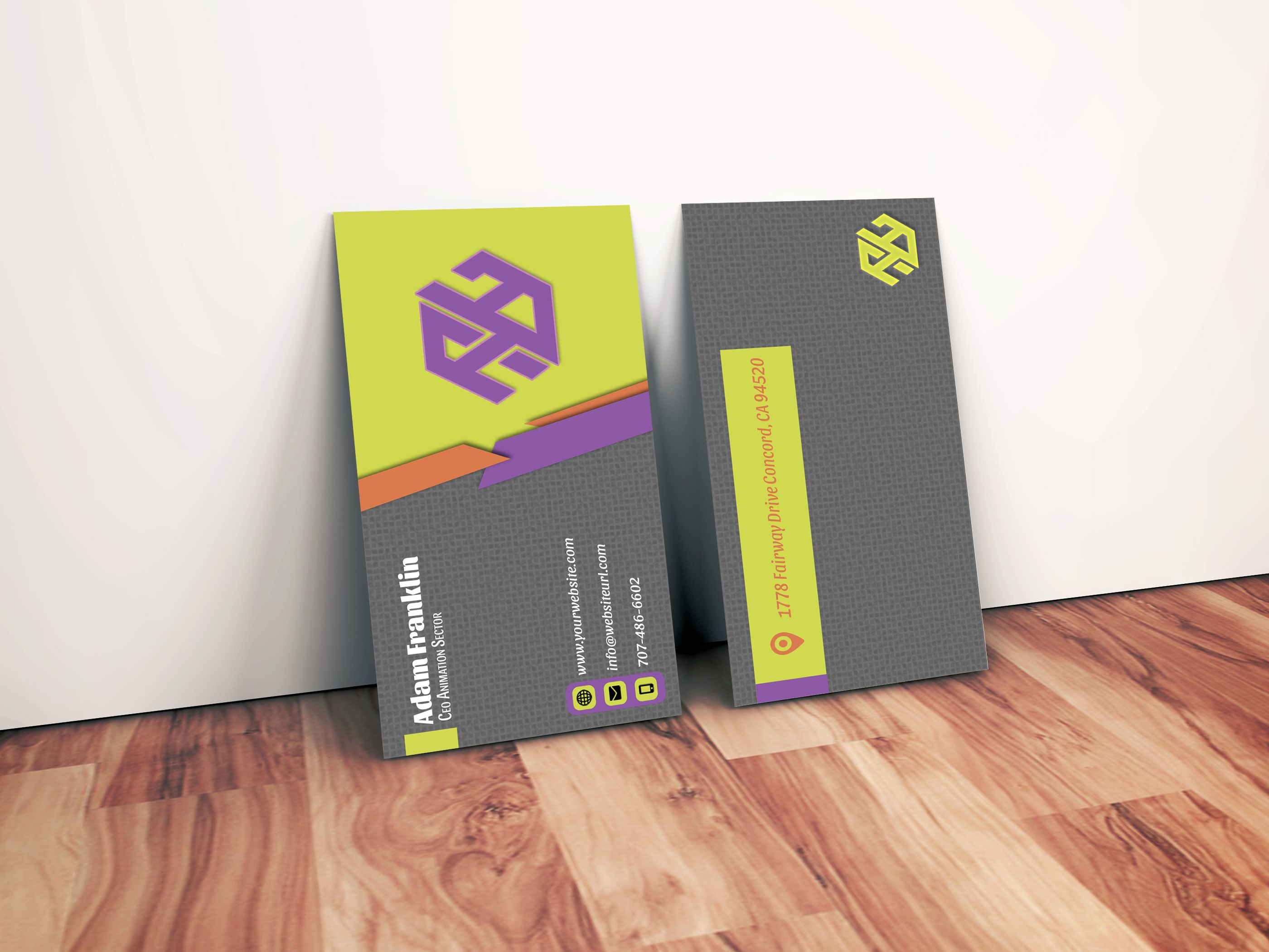 Minimal Creative Business Card Template Real Render Example.