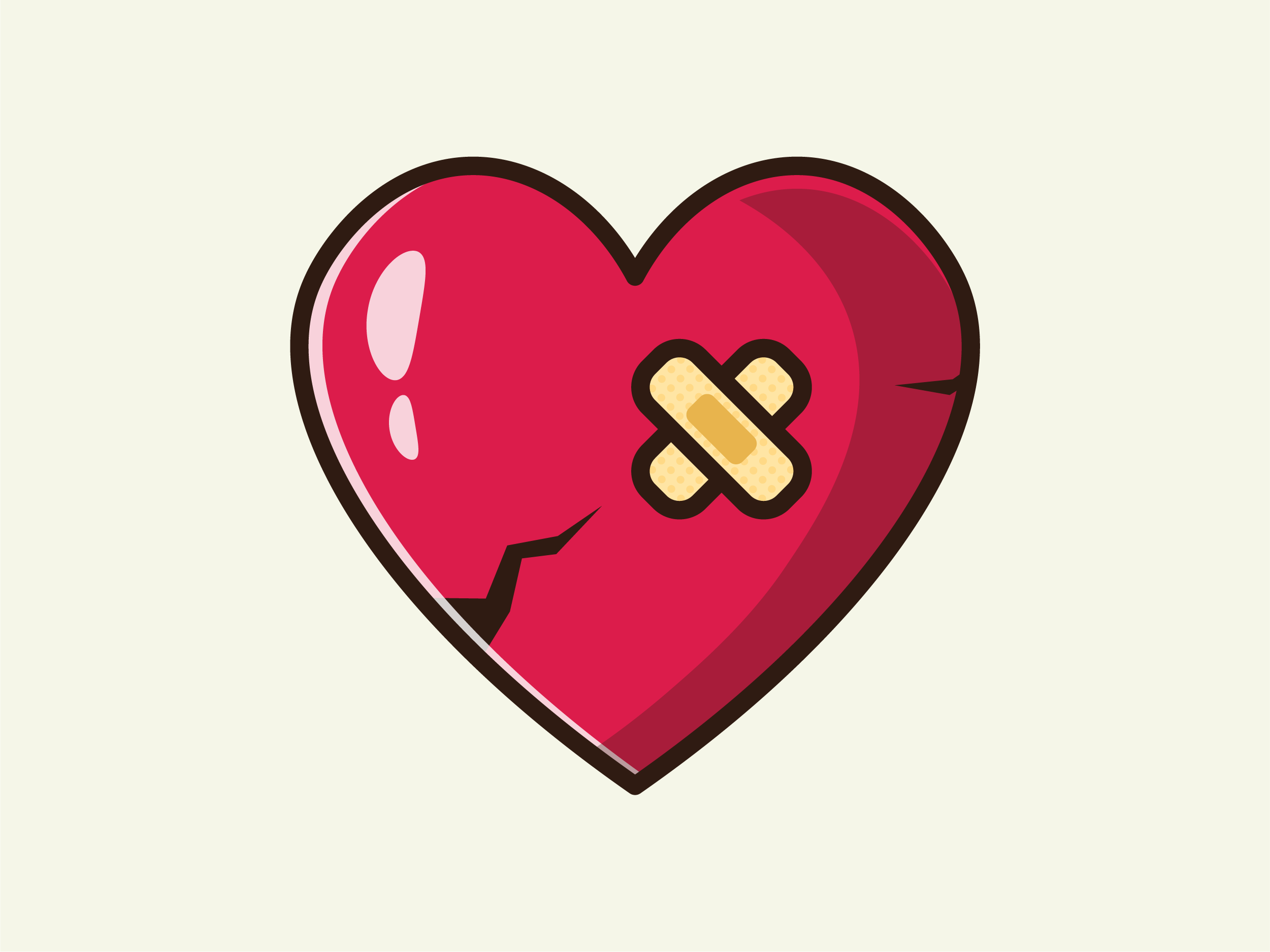 red hearts cartoon vector set flat design illustration 1 01