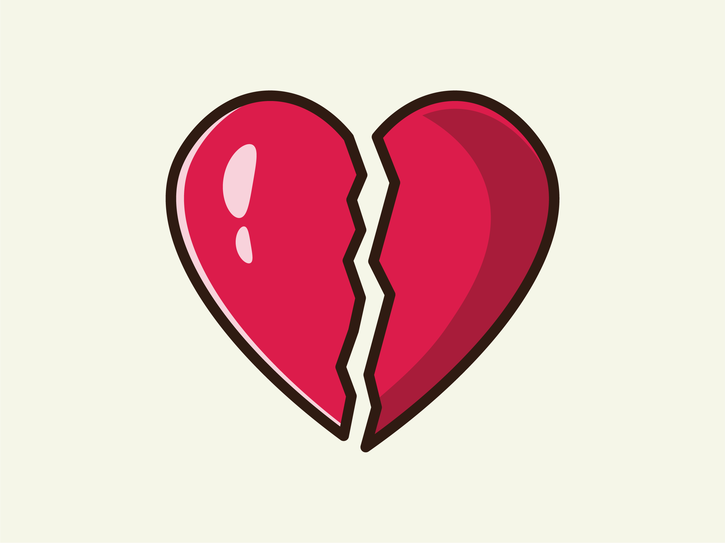 red hearts cartoon vector set flat design illustration 2 01