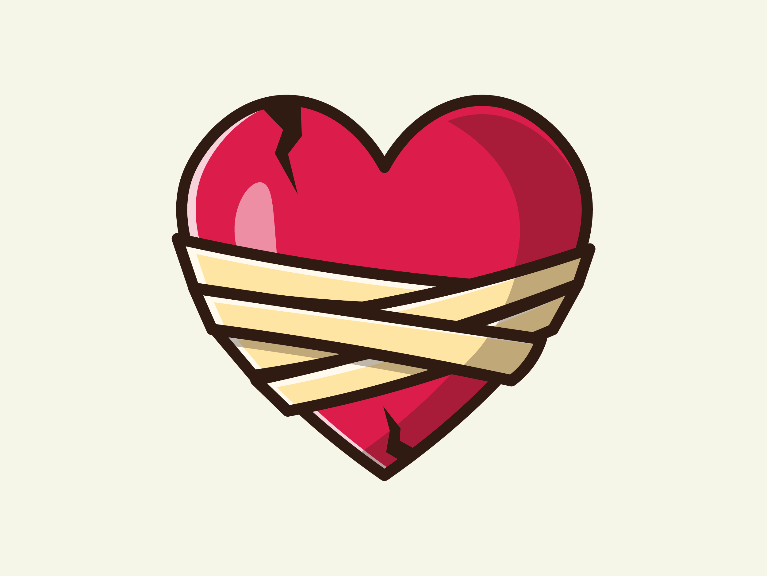 red hearts cartoon vector set flat design illustration 3 01
