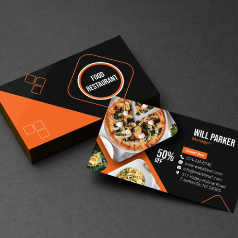 Restaurant Business Card Template Cover Image.