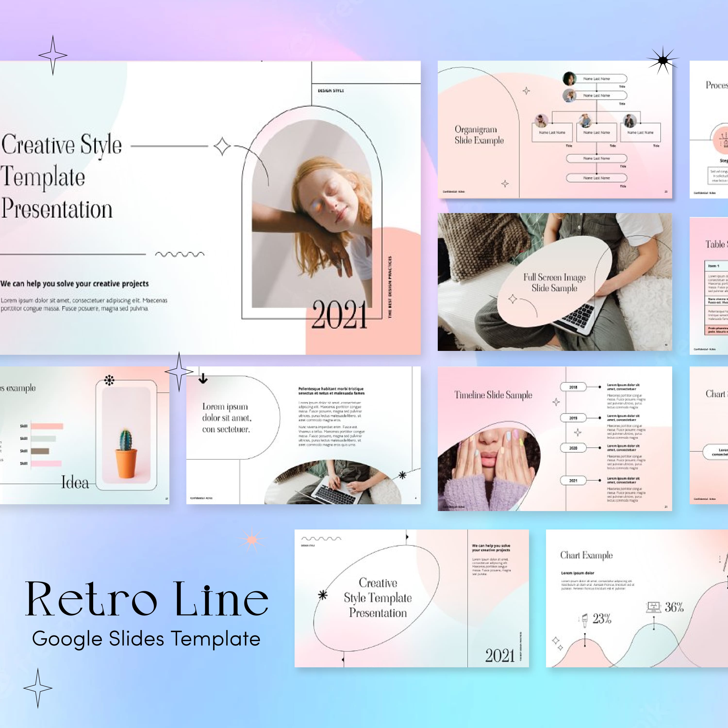 Retro Line - Google Slides Template.