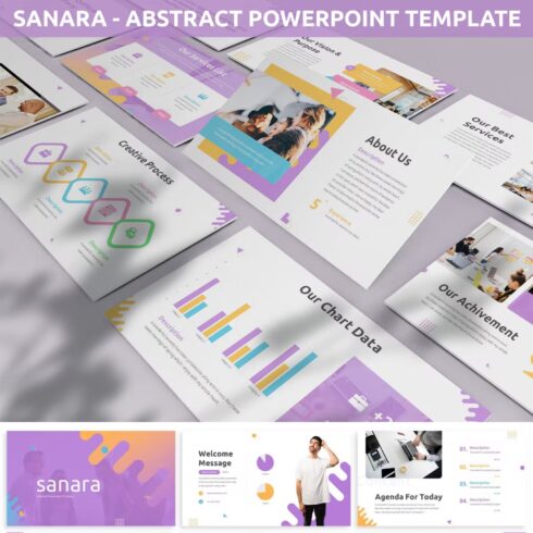 Sanara abstract powerpoint template - main image preview.