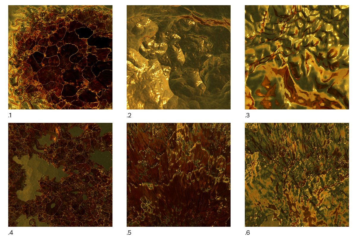 Diversity of Liquid Gold Textures.