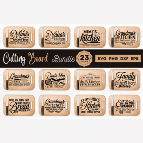 Cutting Board Quotes SVG Bundle cover image.