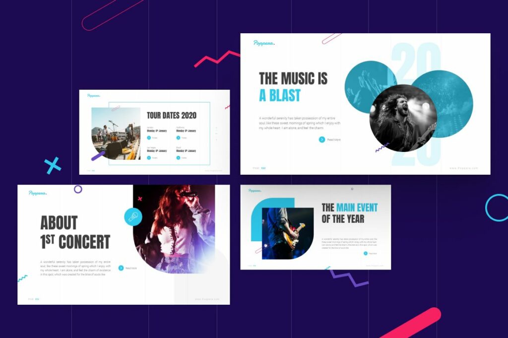 Poppera Music Powerpoint Template – Masterbundles