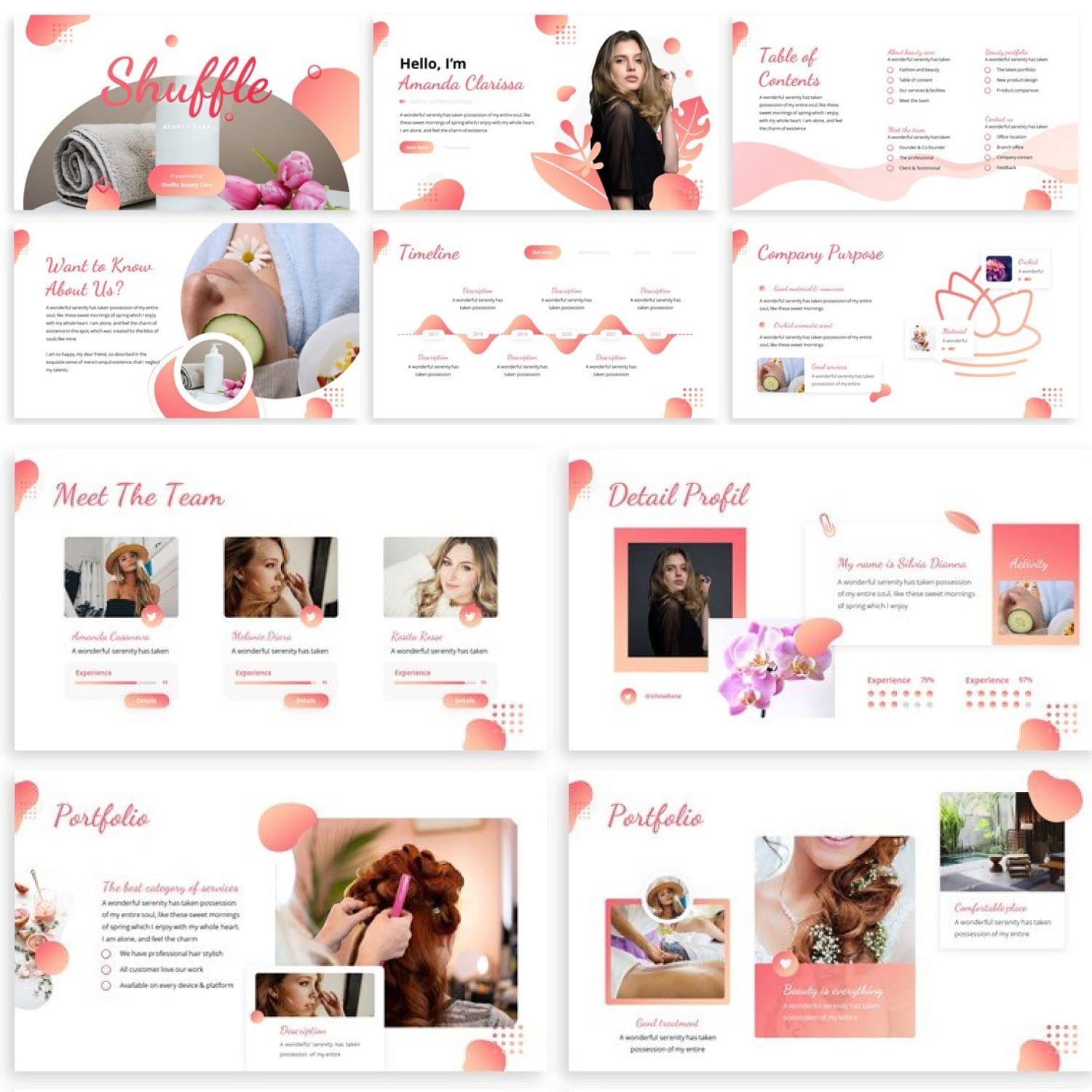 Shuffle - Beauty Care Powerpoint cover.