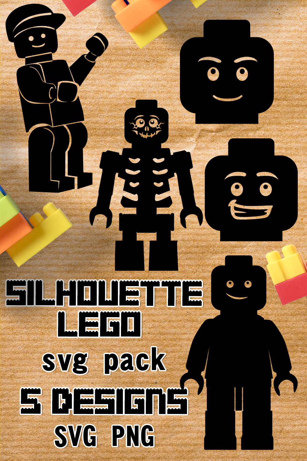 Silhouette lego svg - Pinterest image preview.