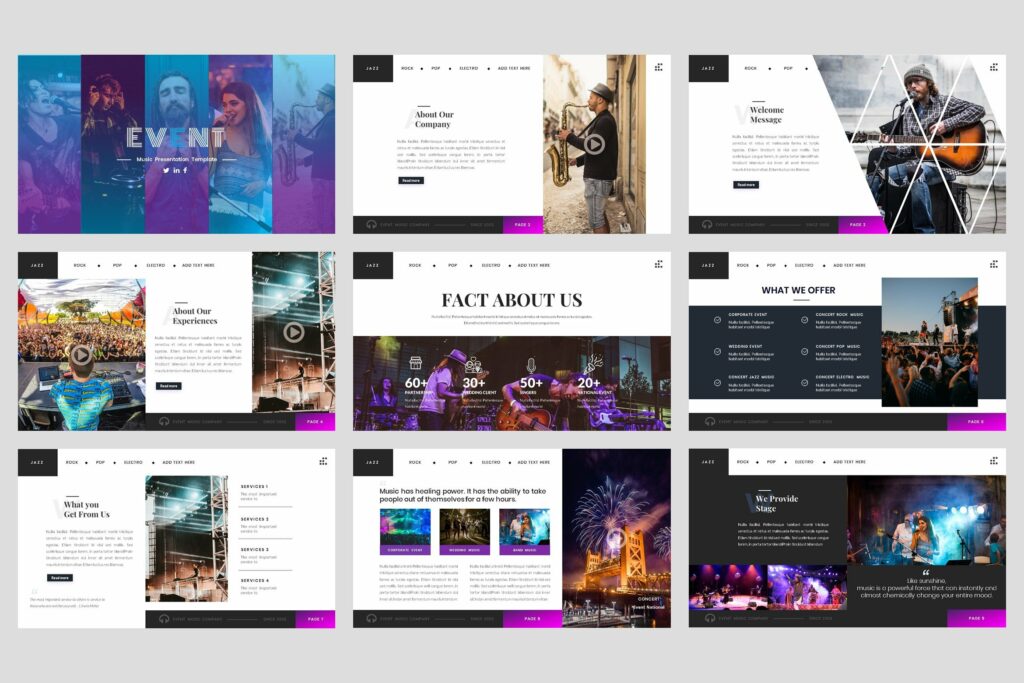 Event-Music PowerPoint Template – MasterBundles