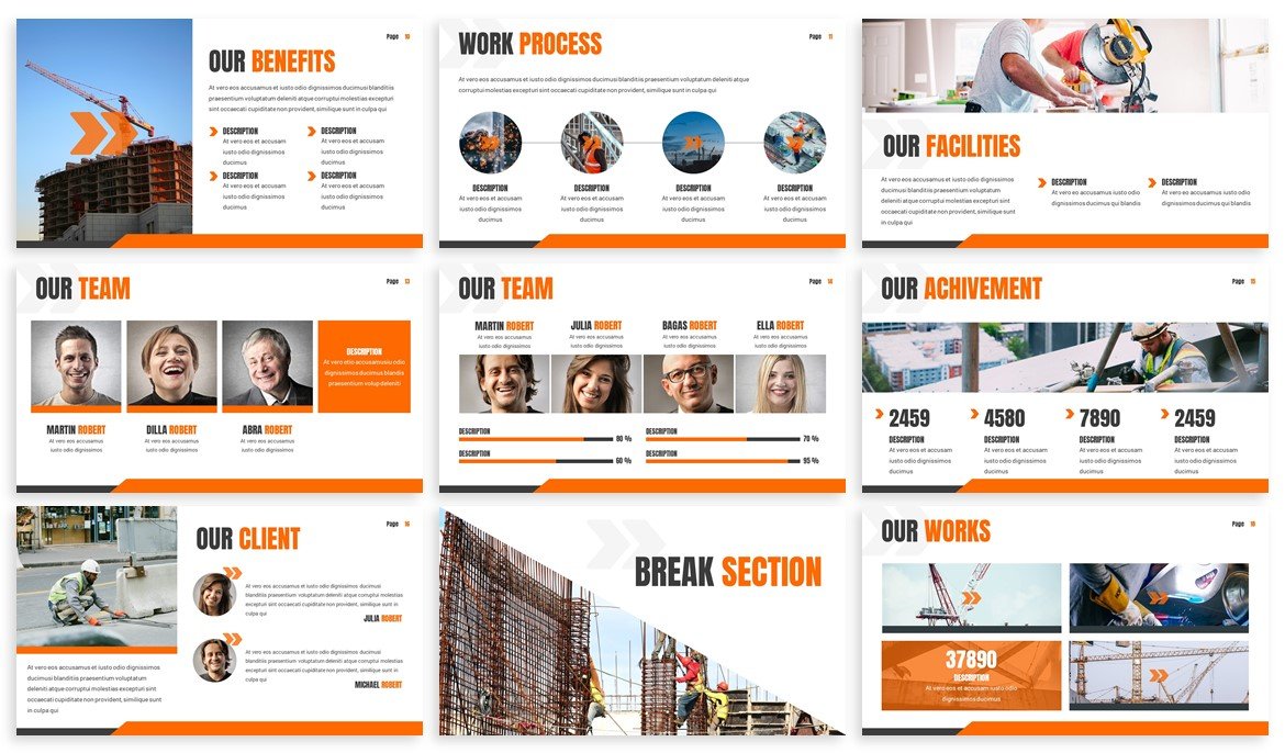 Cool big template for construction topic.