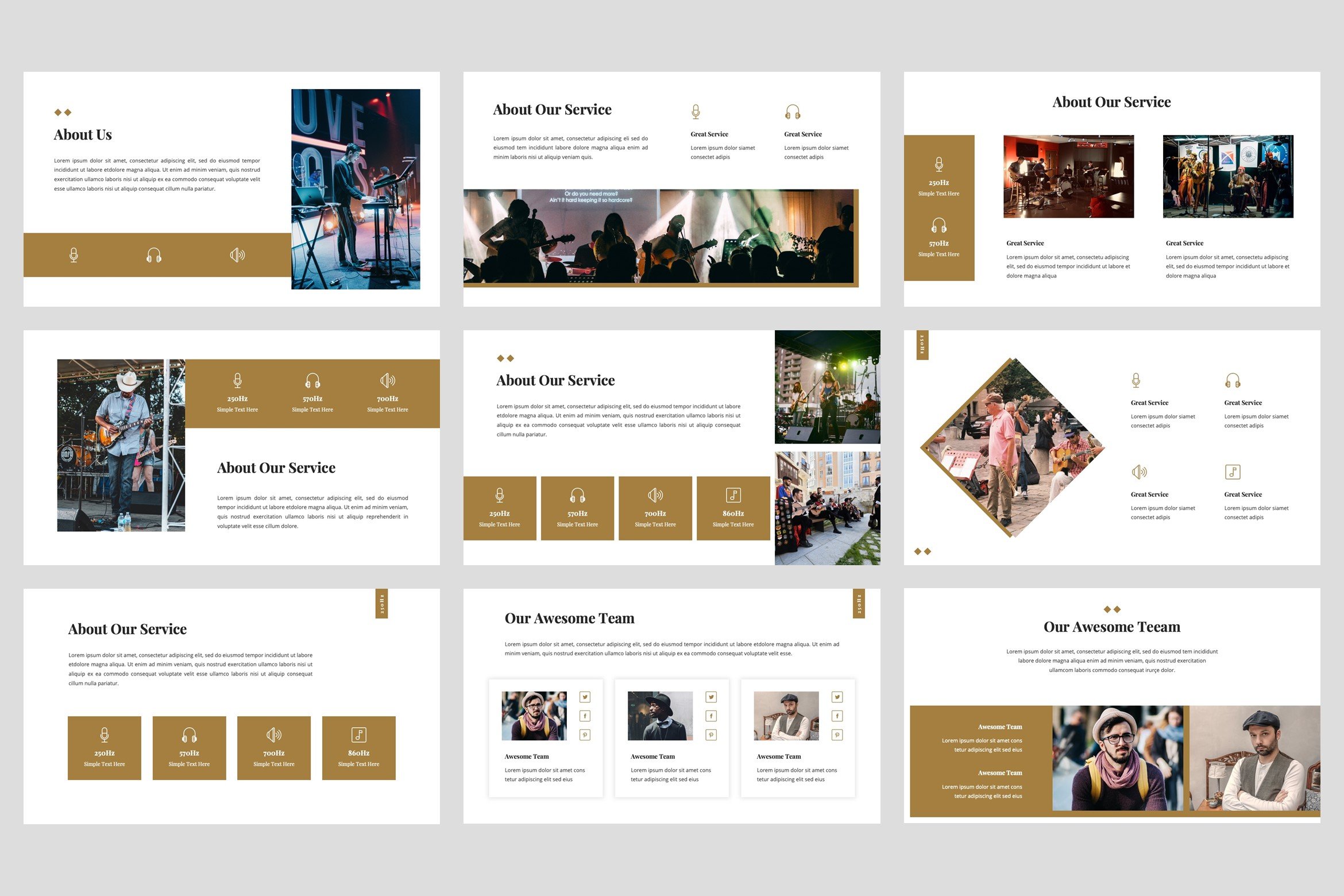 Luxury white template with nice gold elements.