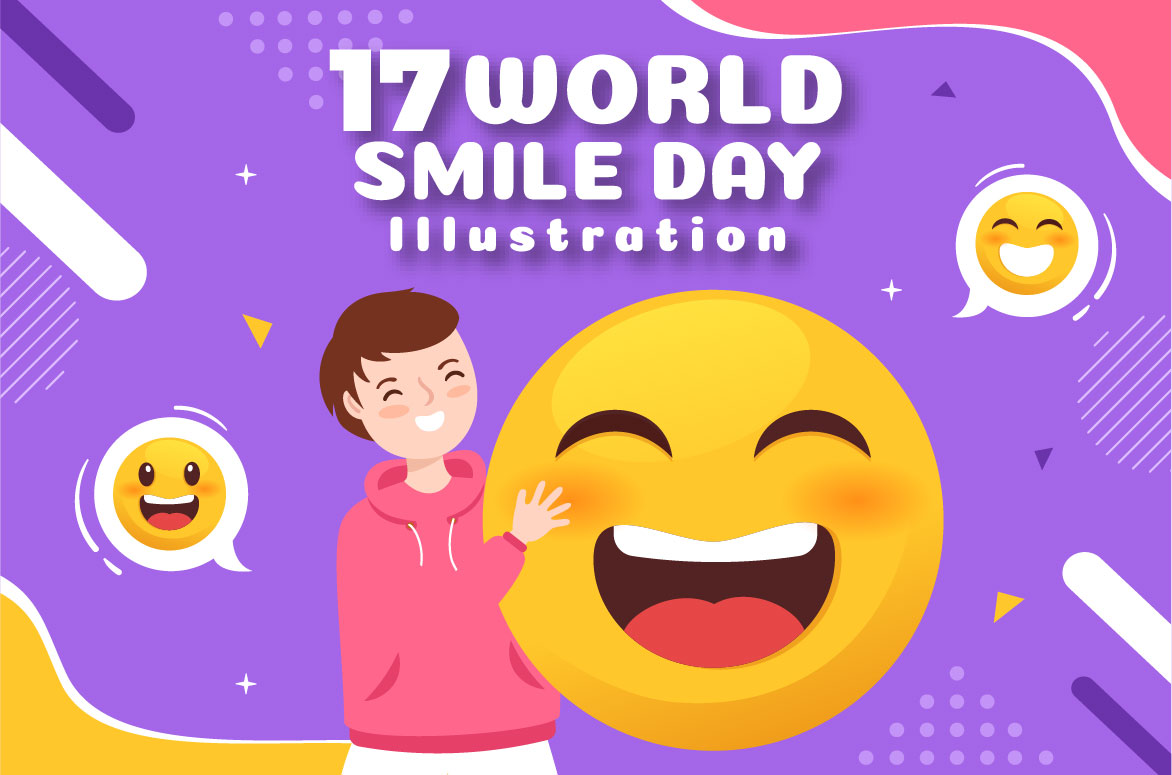 17 World Smile Day Illustration facebook image.