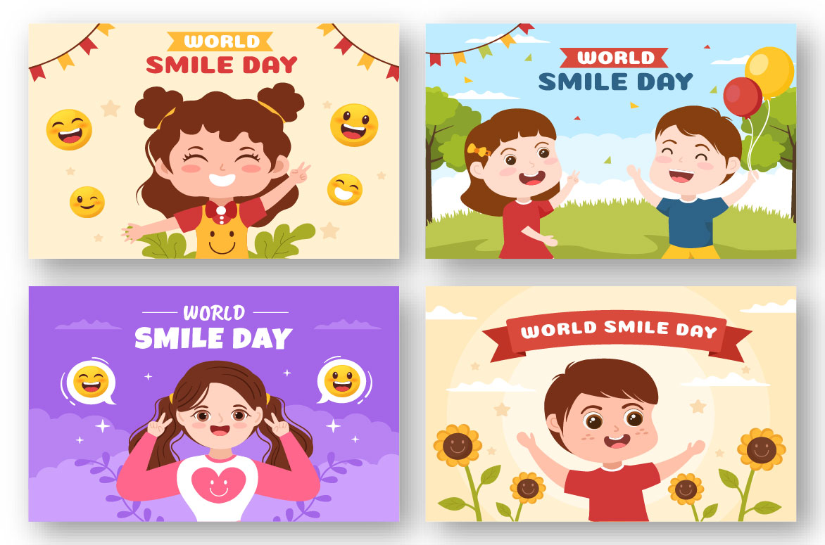 17 World Smile Day Illustration for your design.