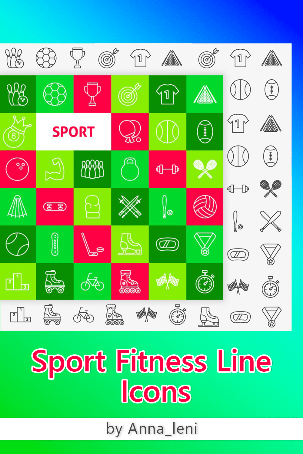 sport fitness line icons pinterest