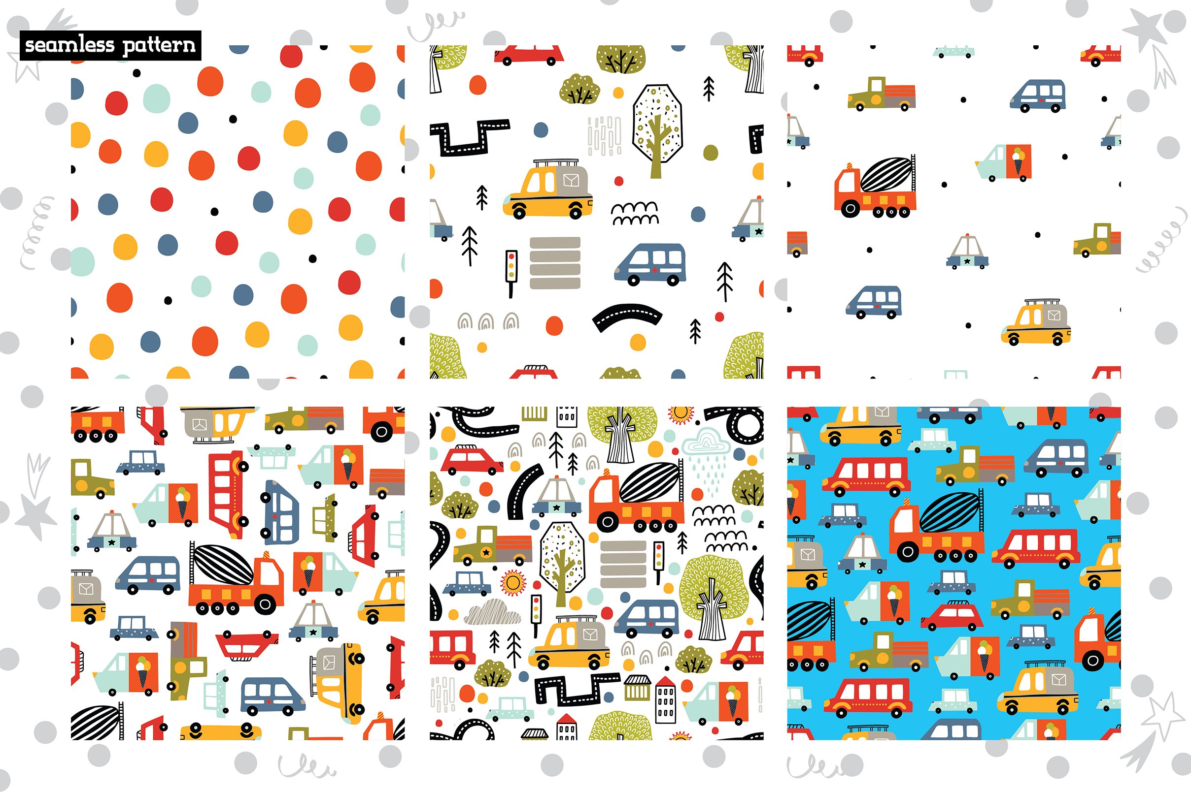 Diverse of cars patterns.