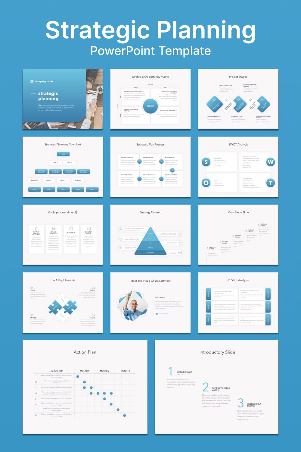 Strategic planning powerpoint template - pinterest image preview.