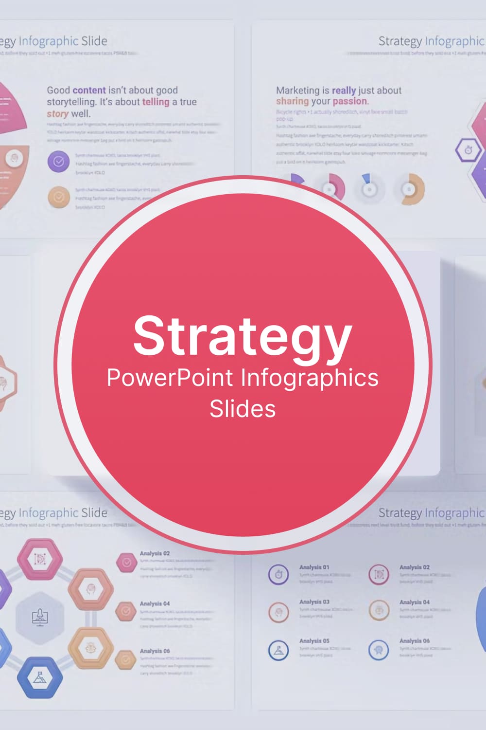 Strategy powerpoint infographics slides - pinterest image preview.