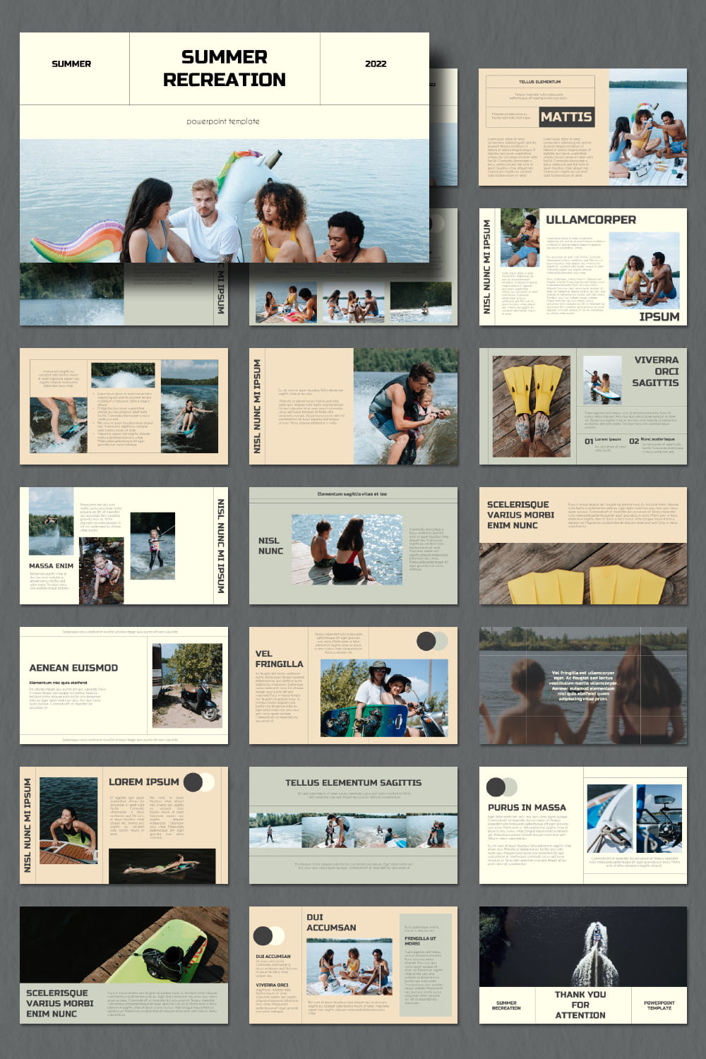 summer recreation powerpoint template 1000x1500