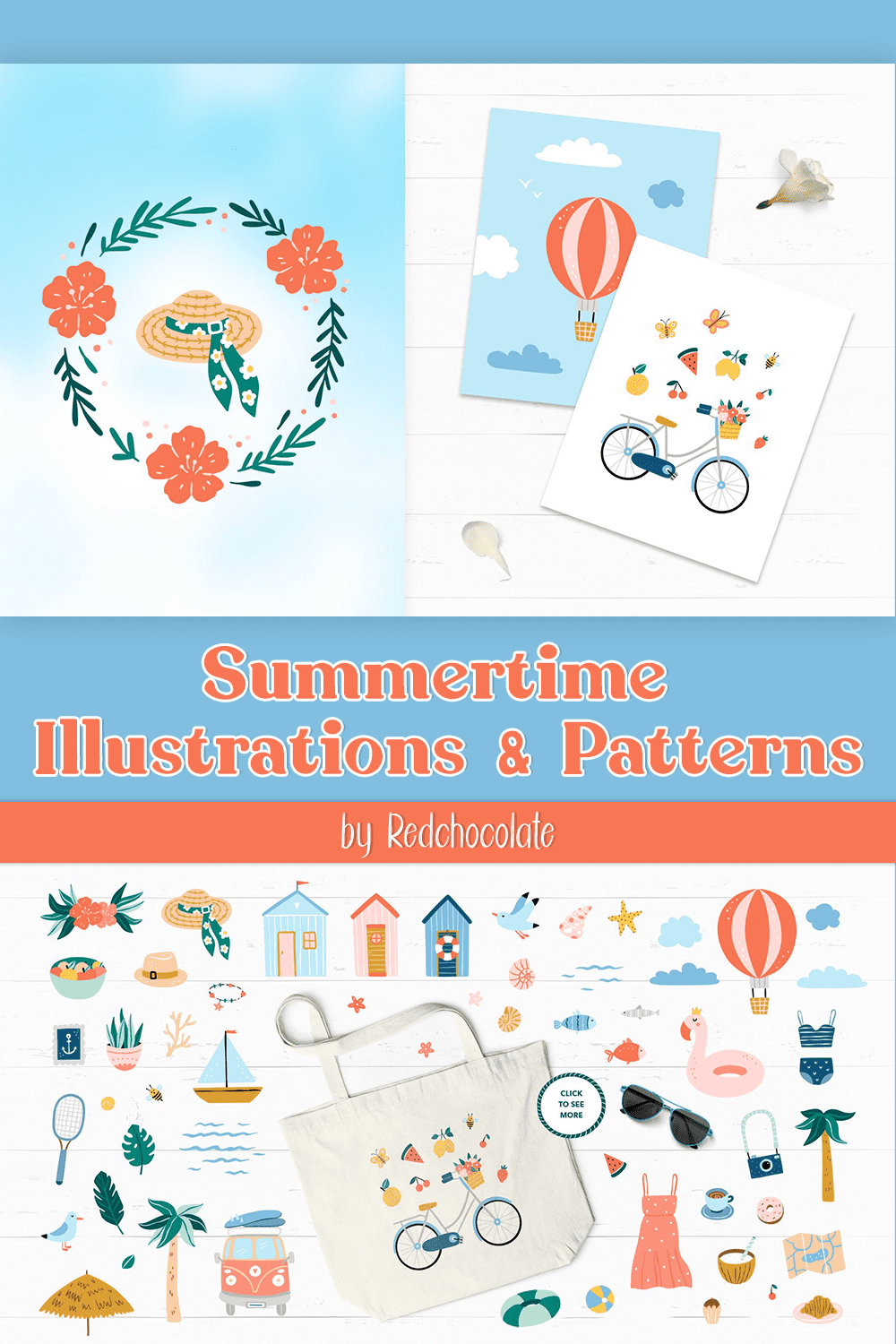 summertime illustrations patterns pinterest