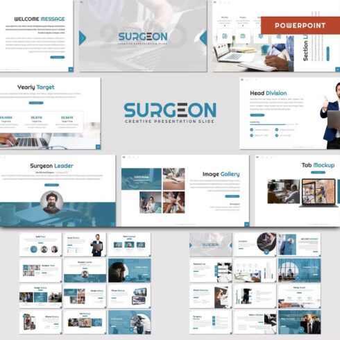 Surgeon business powerpoint template - main image preview.