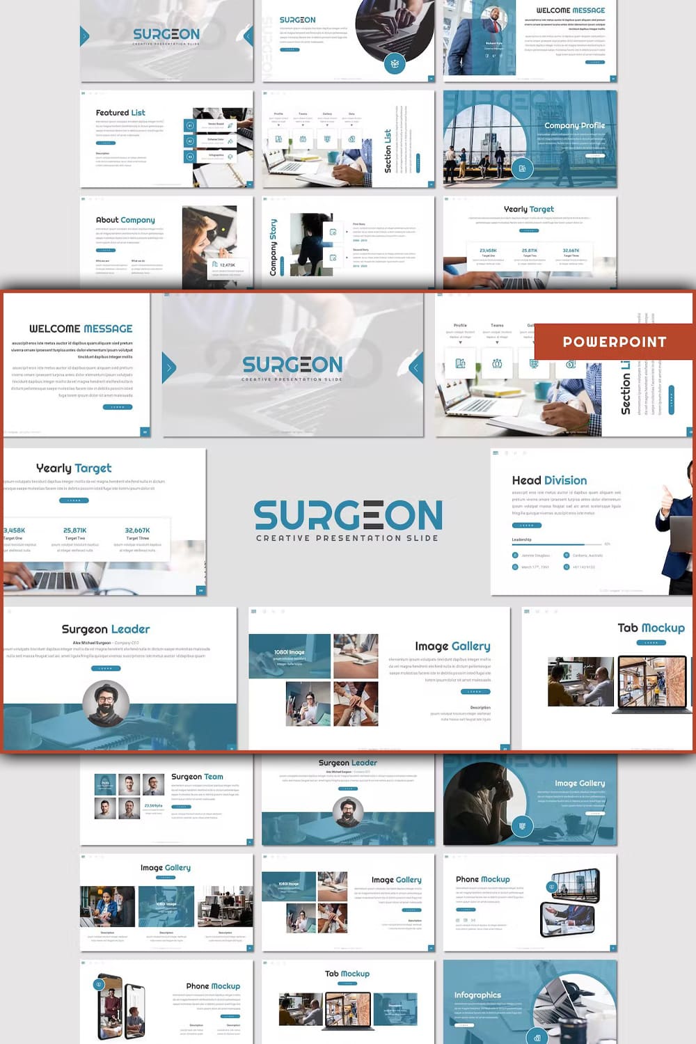 Surgeon business powerpoint template - pinterest image preview.
