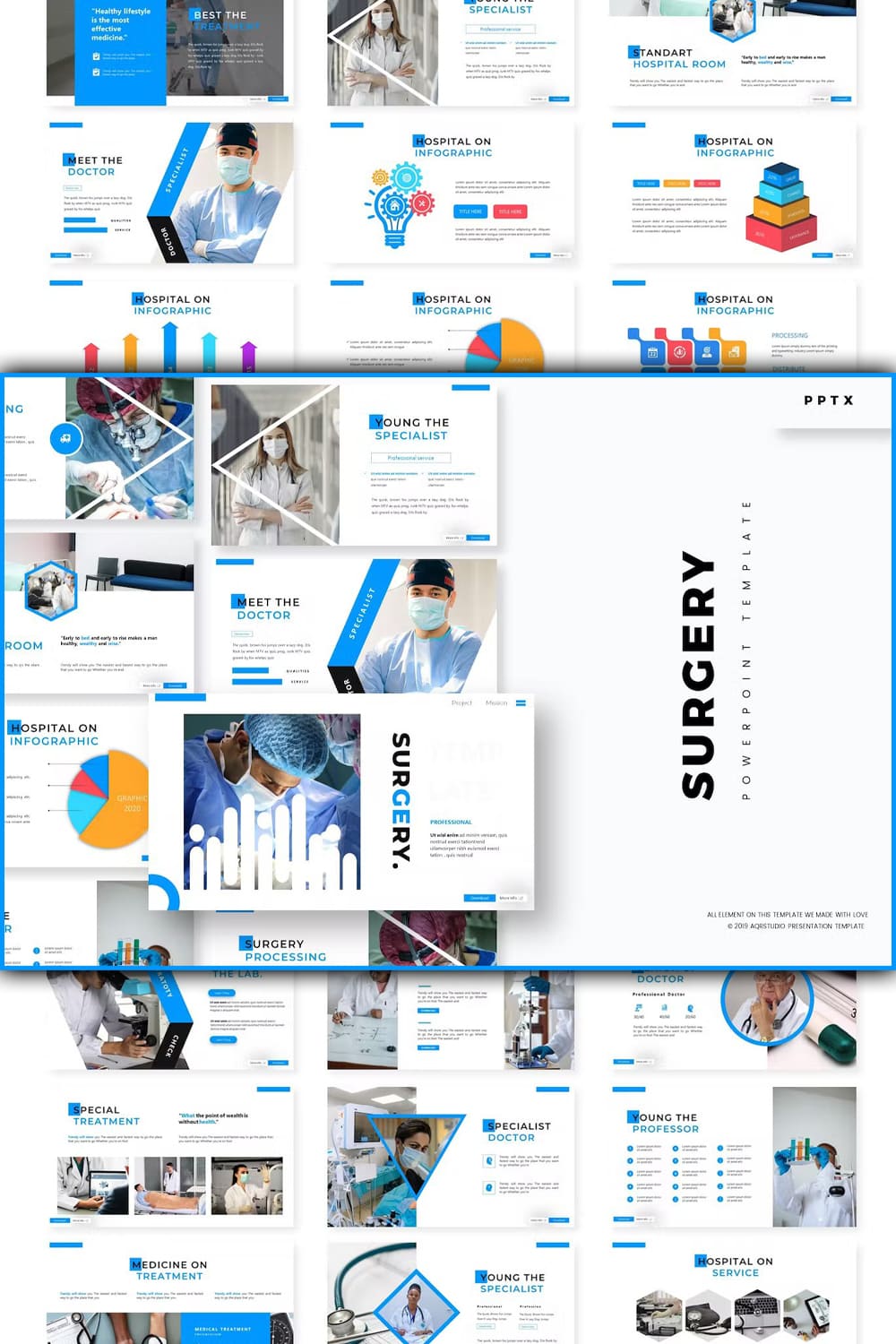 Surgery powerpoint template - pinterest image preview.