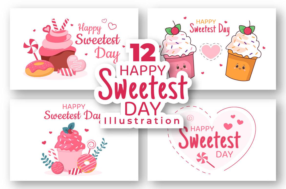 12 Happy Sweetest Day Illustration Facebook Image.