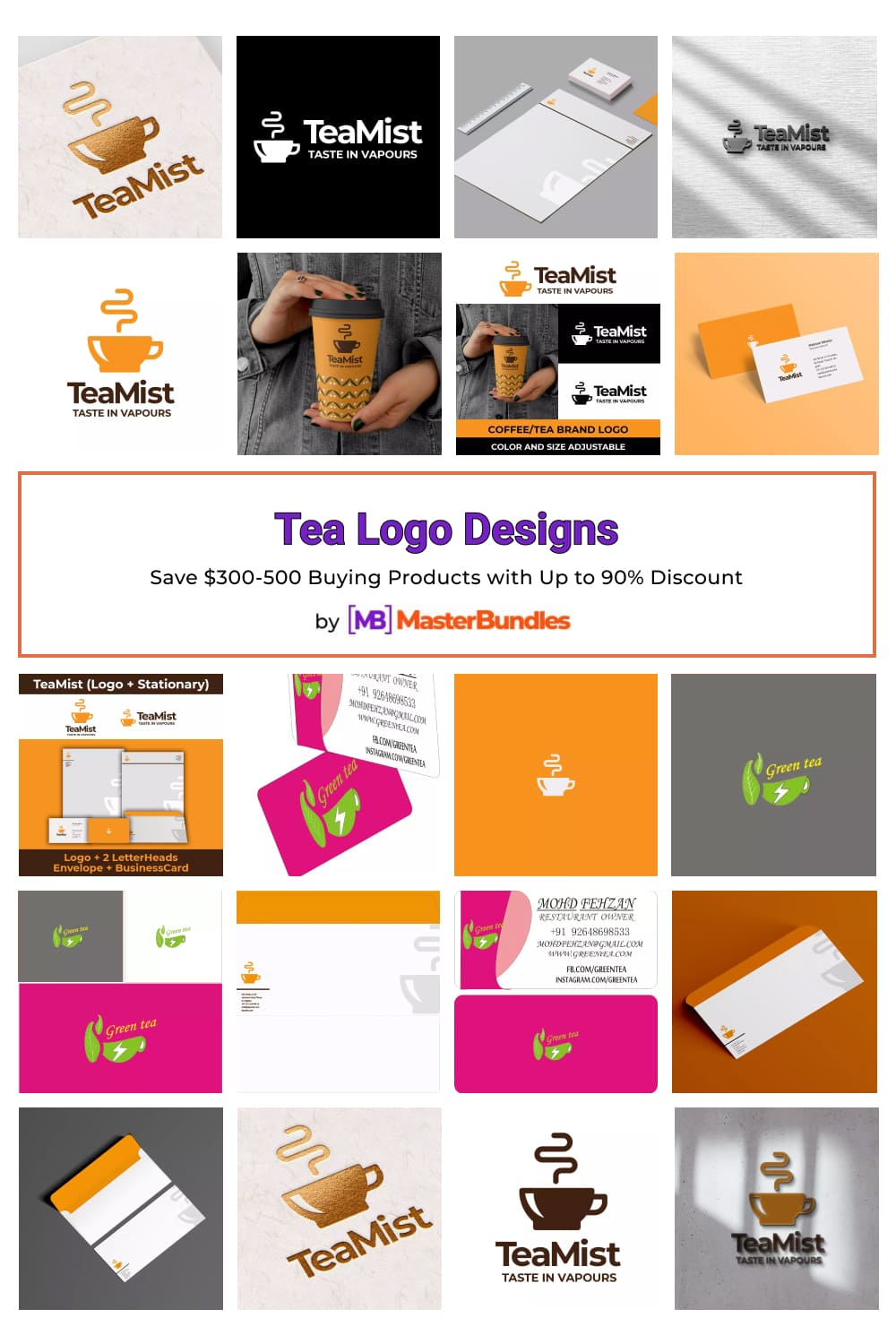 Tea Logo Designs for Pinterest.