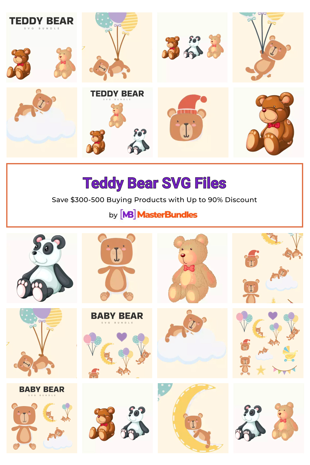 Teddy Bear SVG Files for pinterest.