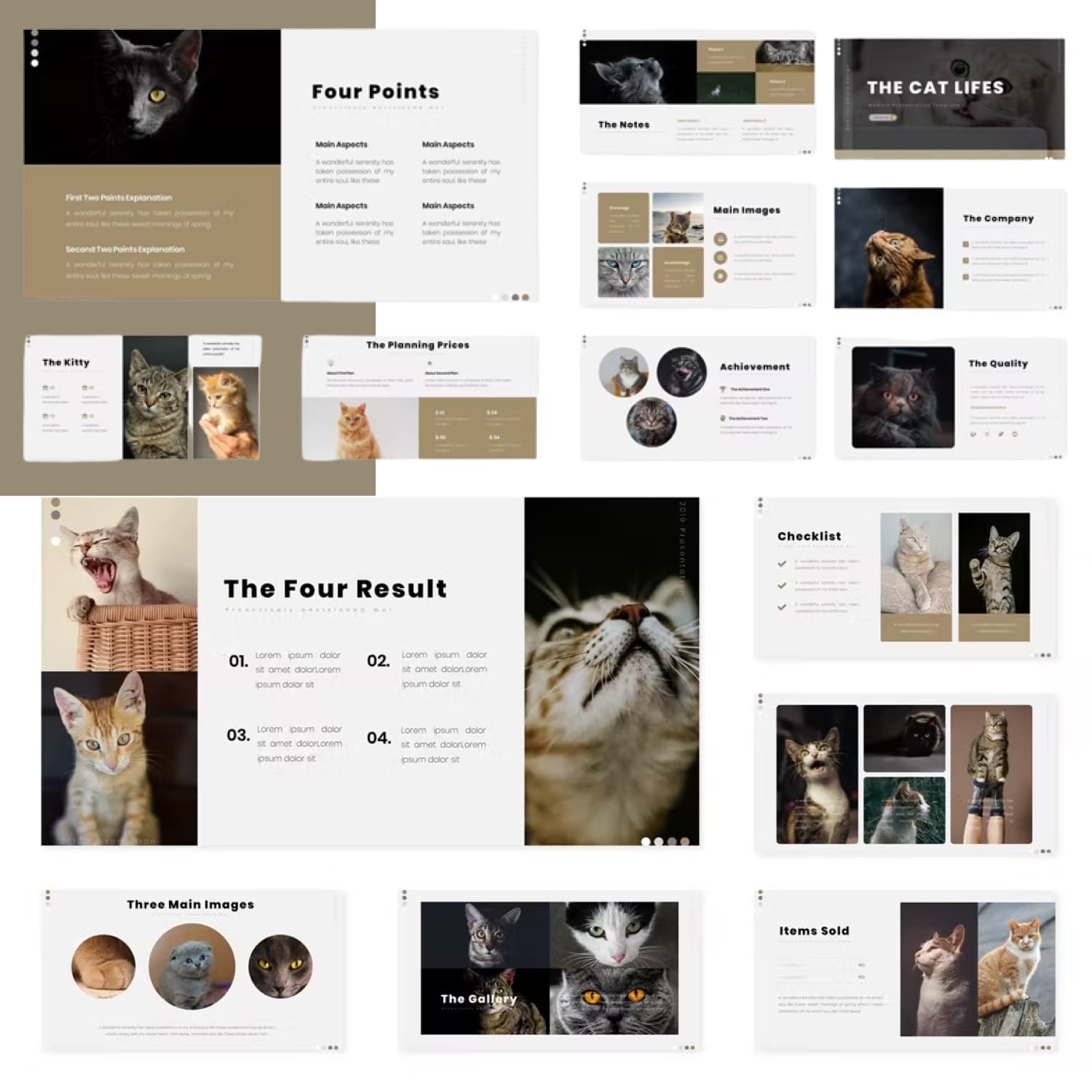 The cat lifes powerpoint template from karkunstudio.