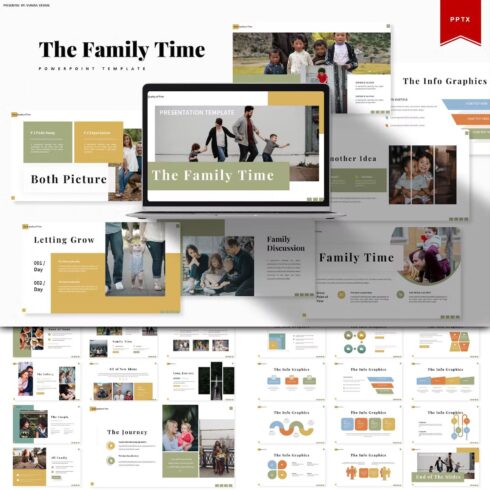 The family time powerpoint template - main image preview.