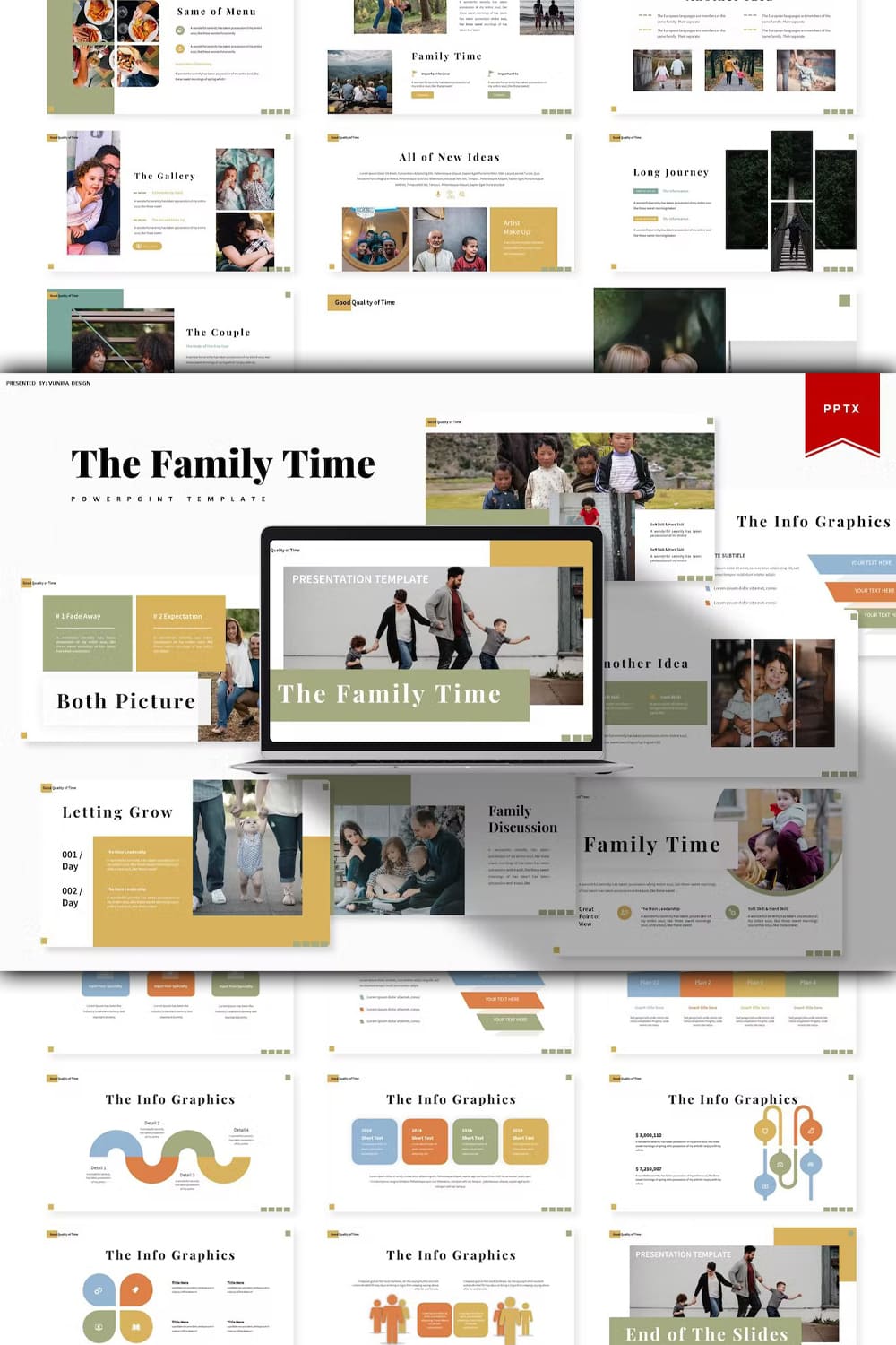 The family time powerpoint template - pinterest image preview.