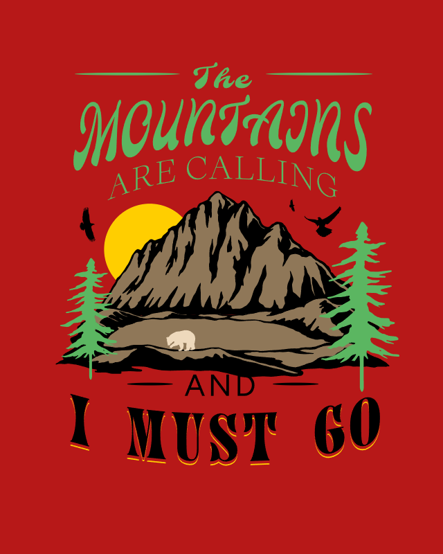 20 Vintage T-shirt Designs Bundle SVG Retro Collection, the mountains are calling design.