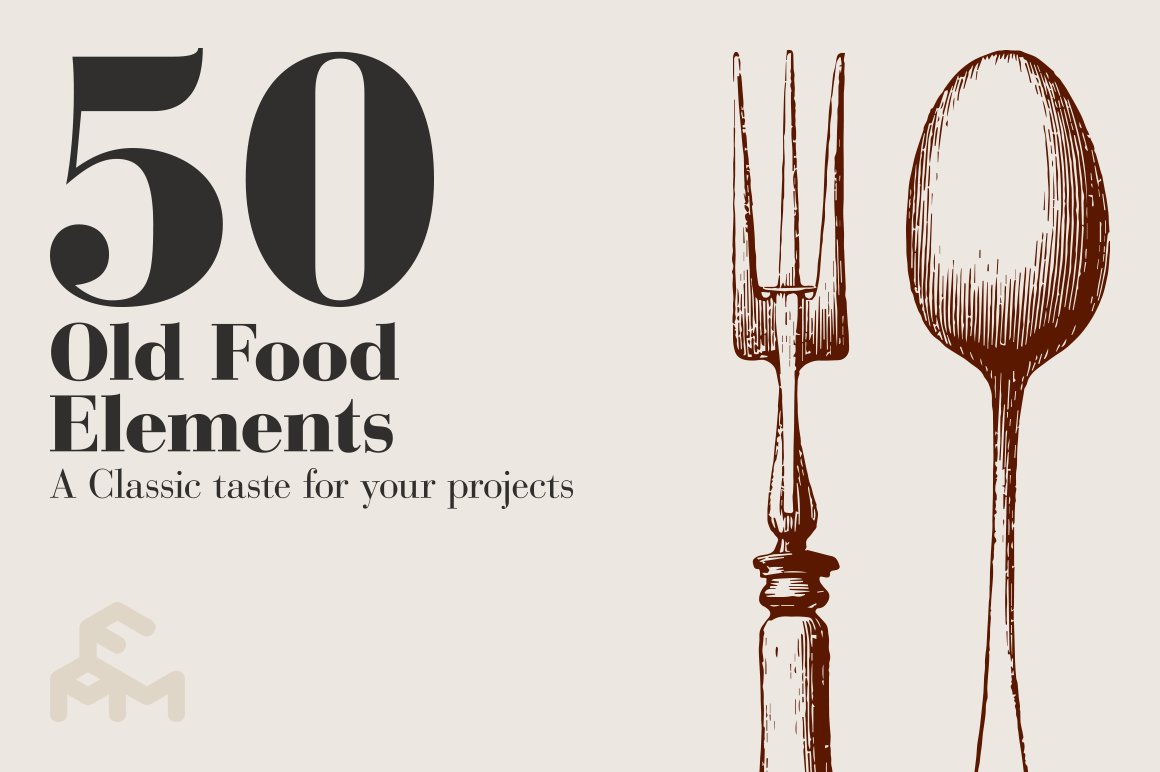 50 Old Food Elements facebook image.
