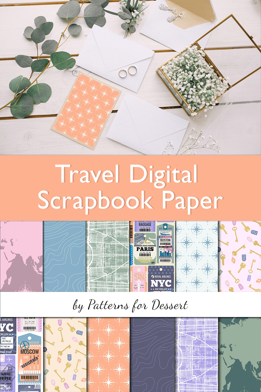 travel digital scrapbook paper pinterest