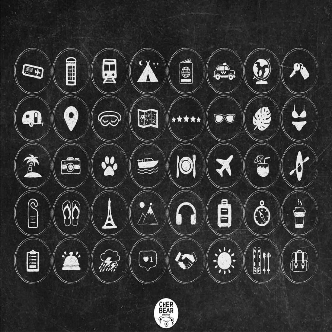 Instagram Travel Chalkboard (40 Story Highlight Covers Icons) facebook image.