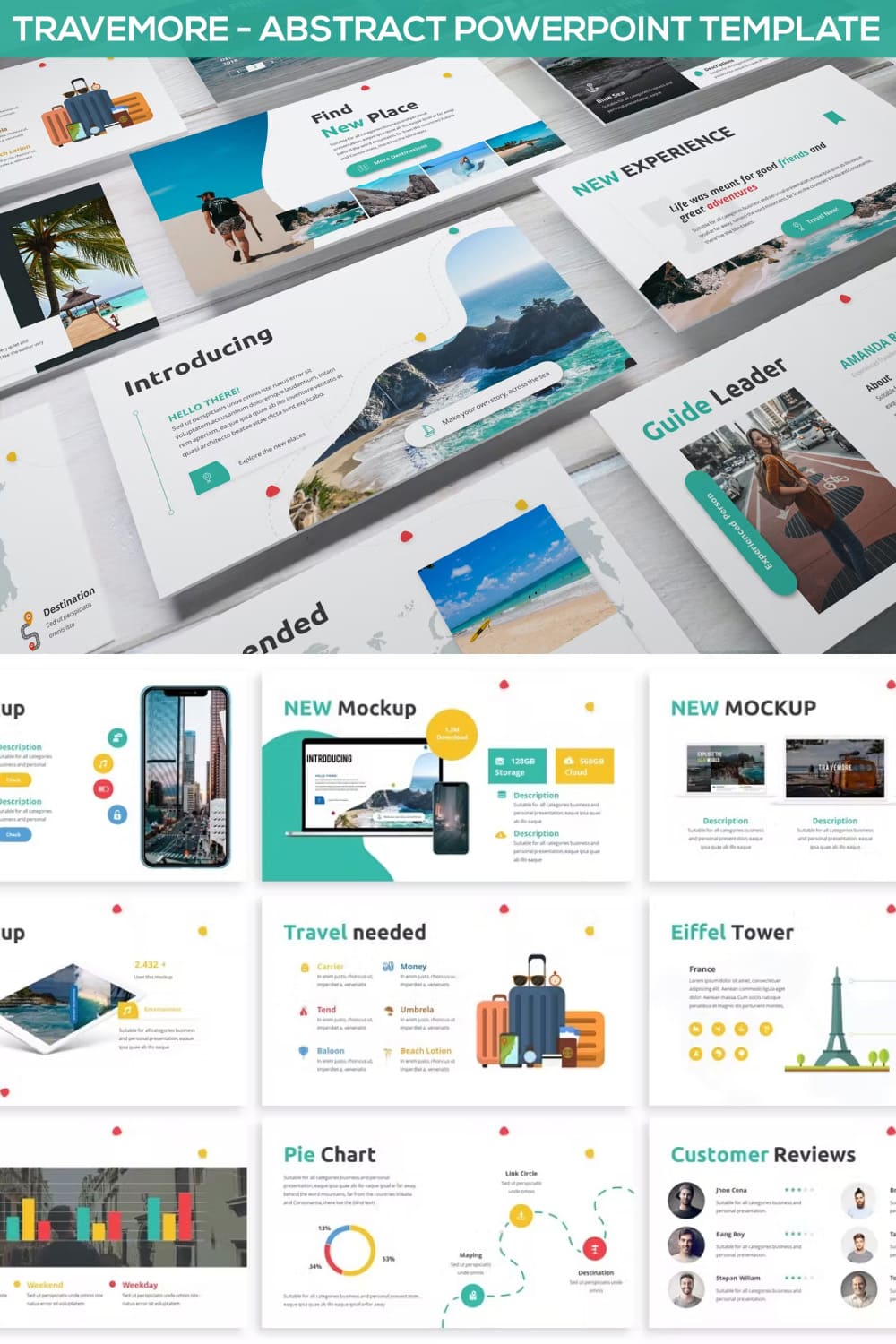Travemore abstract powerpoint template - pinterest image preview.