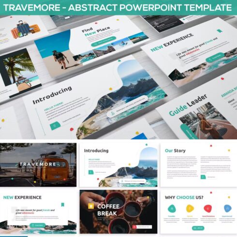 Travemore abstract powerpoint template - main image preview.