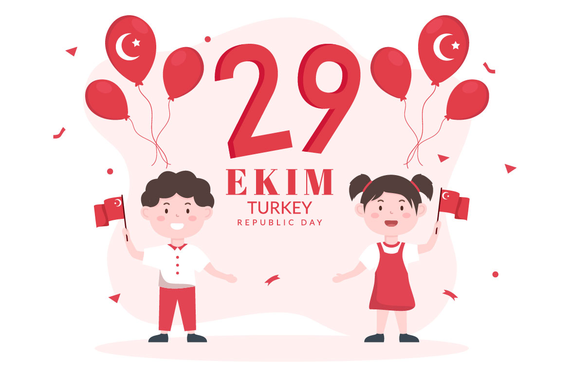 14 Republic Day Turkey Illustration Boy And Girl.