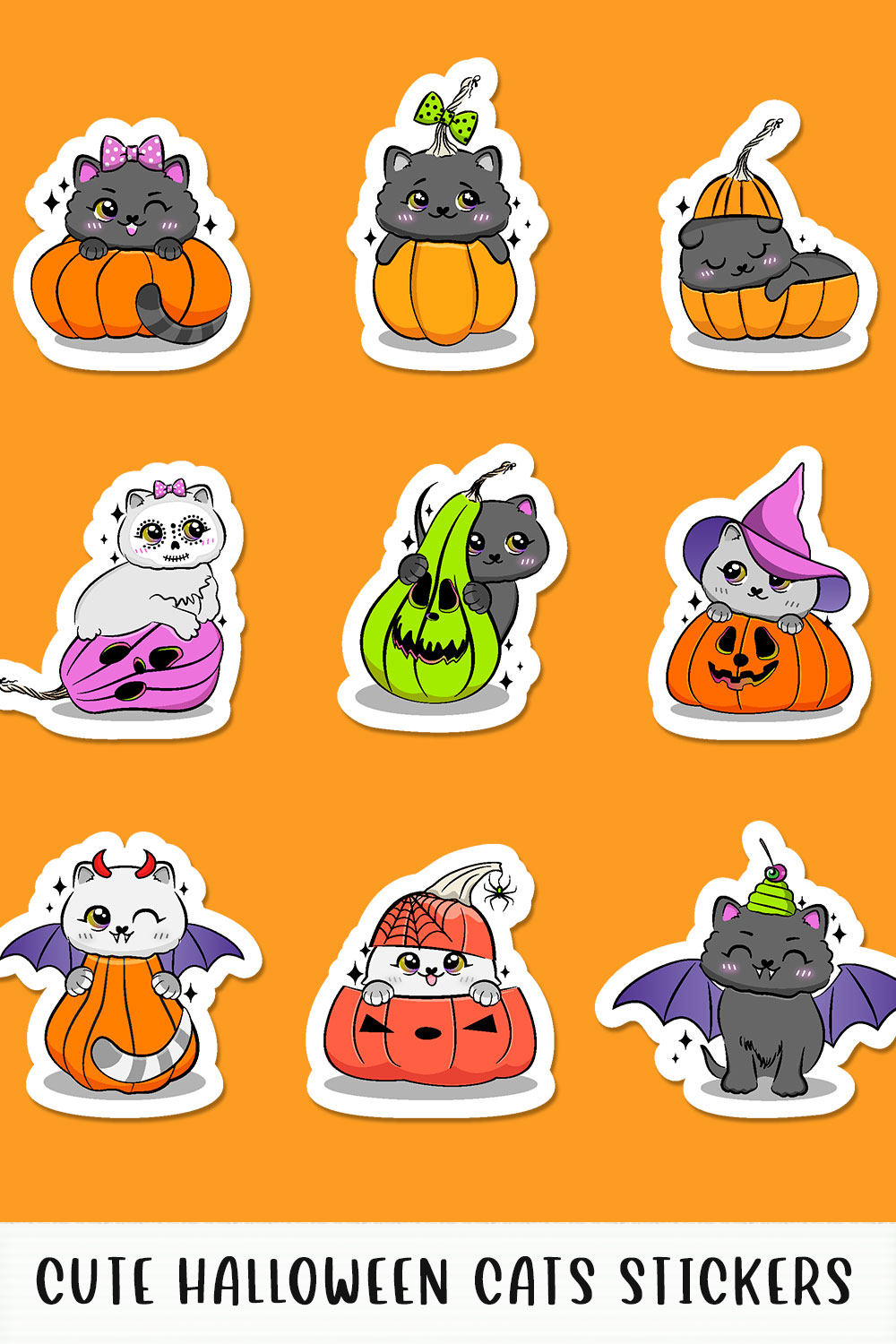 Cute Halloween Kitty Printable Stickers pinterest.