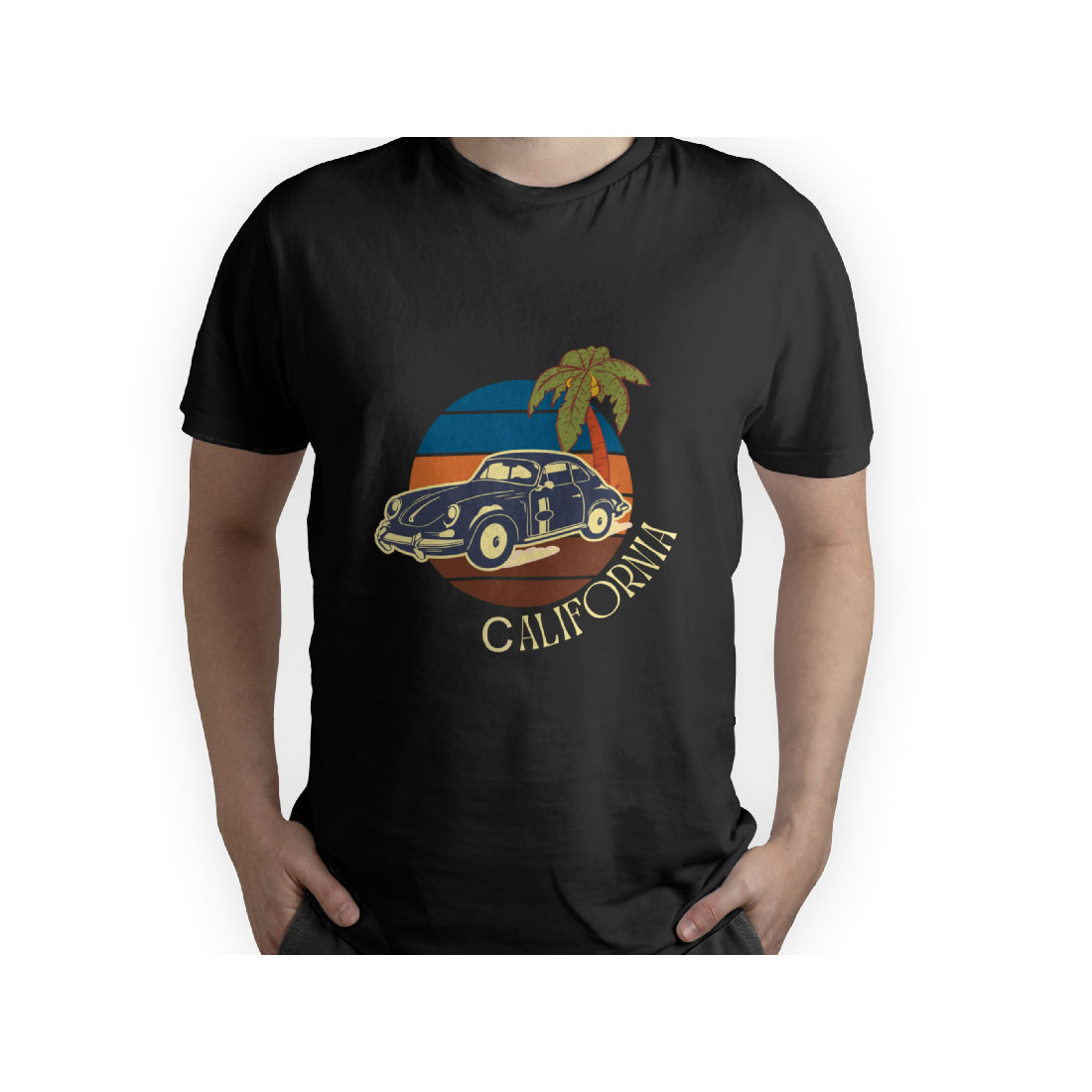 5 Vintage T-Shirt's Design Collection in Just $20, california on black design.