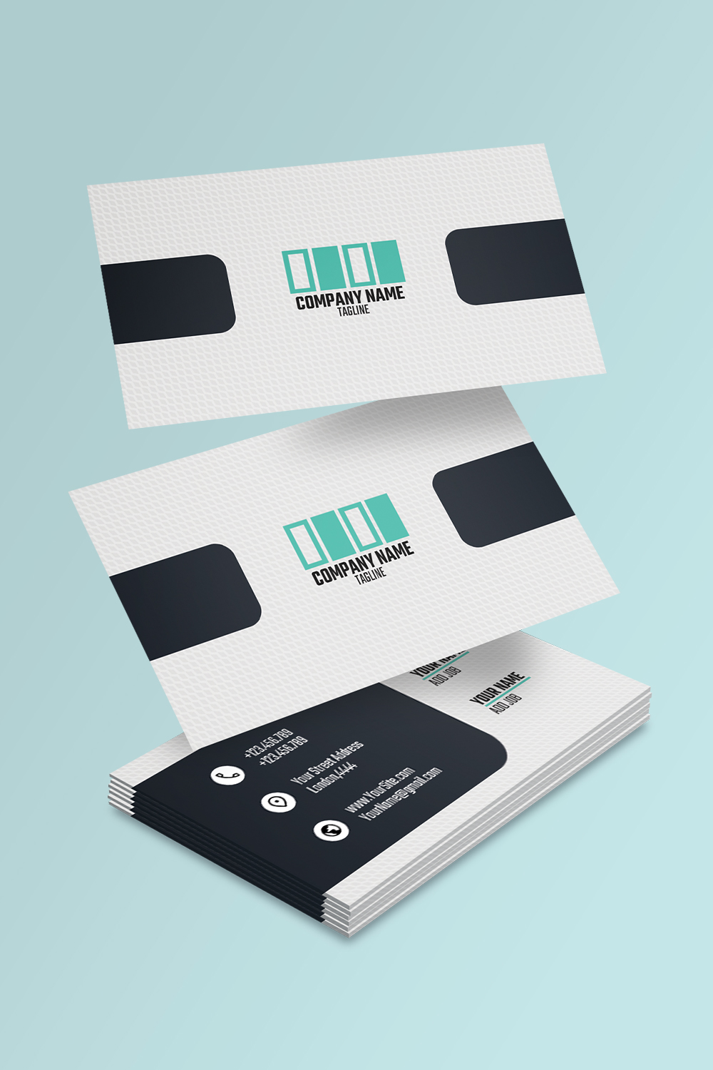 Corporate Business Card in 4 Colors Bundle pinterest image.