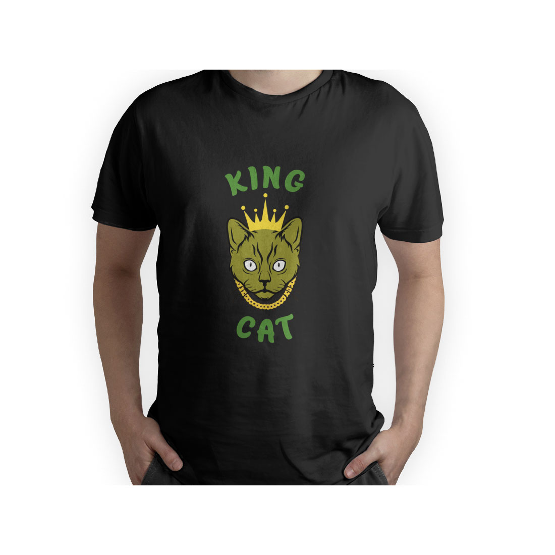 5 Vintage T-Shirt's Design Collection in Just $20, king cat on black design.