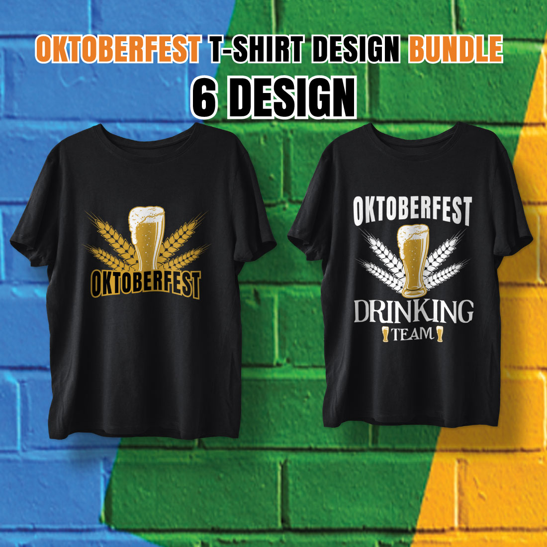 6 Print Ready Oktoberfest T-Shirt Design Bundle preview image.