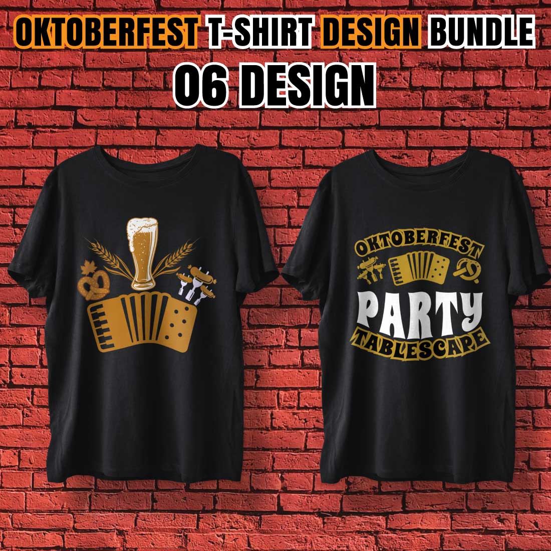 7 Print Ready Oktoberfest T-Shirt Design Bundle preview image.
