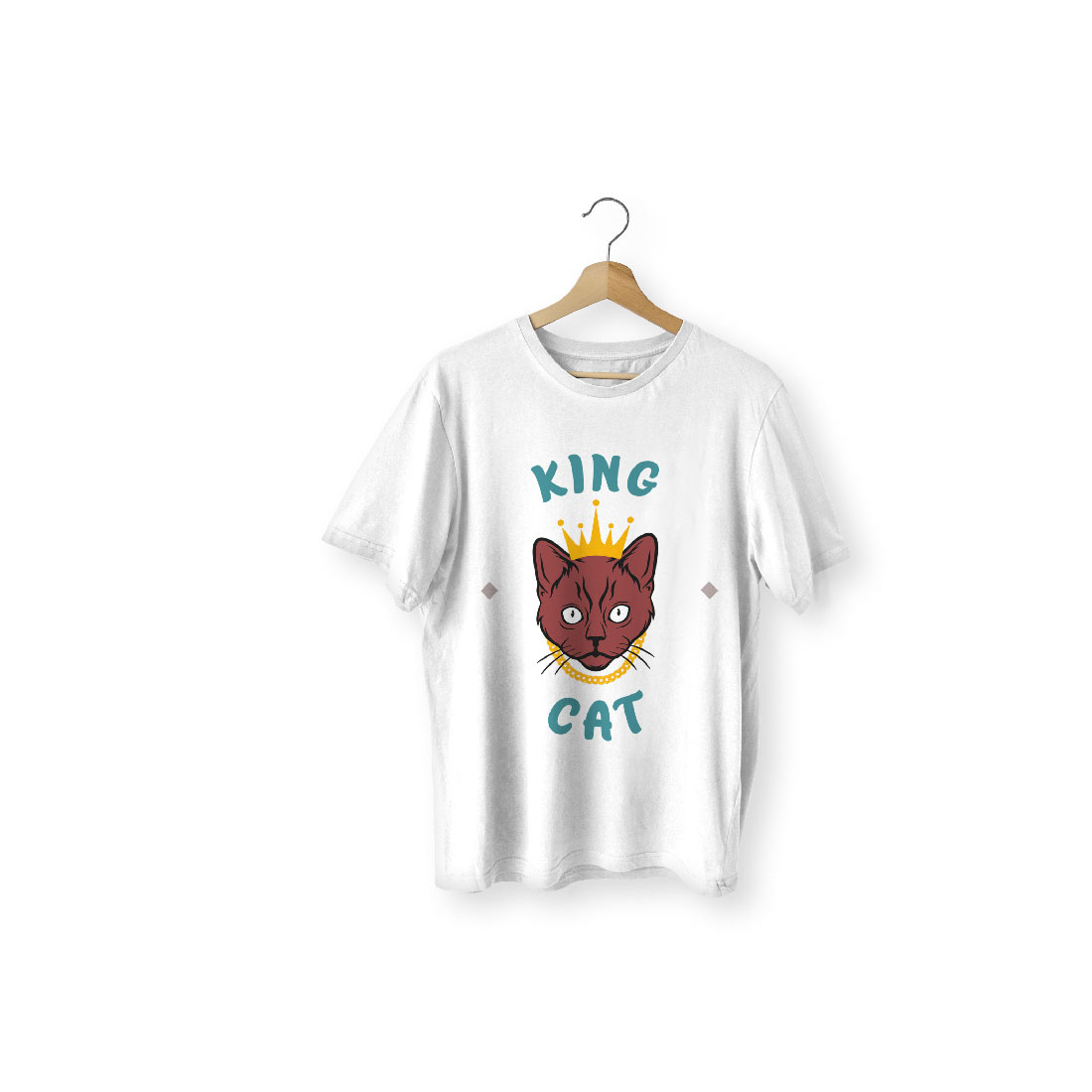 5 Vintage T-Shirt's Design Collection in Just $20, king cat on white design.